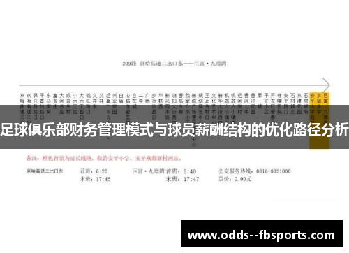 足球俱乐部财务管理模式与球员薪酬结构的优化路径分析